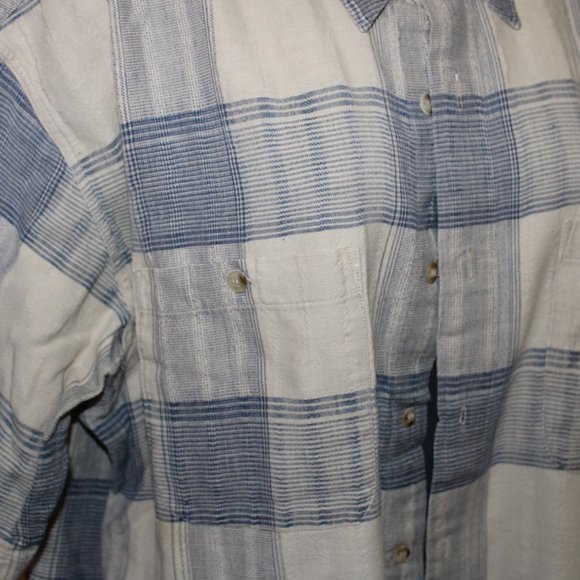 Stoneriver Blue Plaid L Short Sleeve Button Up - Picture 4 of 11
